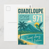 Carte Postale Rétro Guadeloupe, Plage de Rêve ポストカード (正面/裏面)