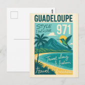 Carte Postale Rétro Guadeloupe, Plage de Rêve ポストカード (正面/裏面)
