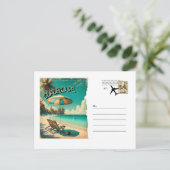 Carte Postale Rétro Guadeloupe Plage Exotique ポストカード (スタンド正面)