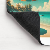 Carte Postale Rétro Guadeloupe Plage Exotique マウスパッド (コーナー)
