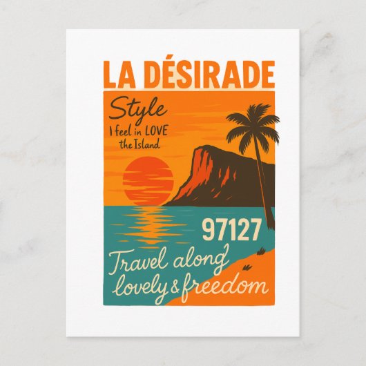 Carte postale rétro La Désirade 97127 Antilles ポストカード (正面)