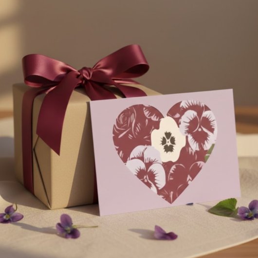 Carte postale Saint-Valentin Cœur de Violettes シーズンポストカード