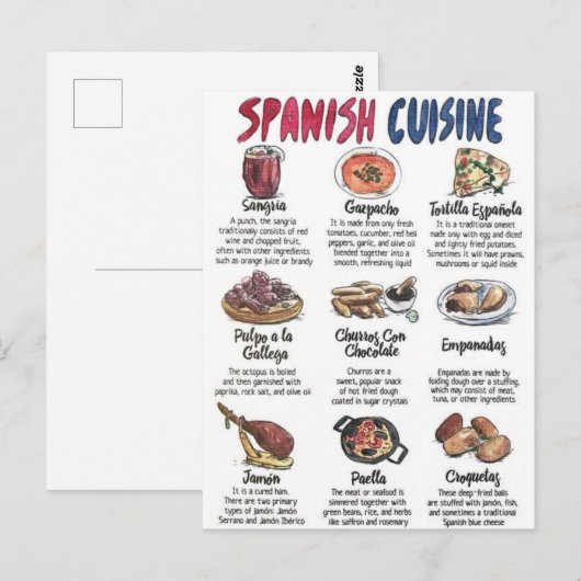 Carte Postale Spanish cuisine ポストカード (正面/裏面)
