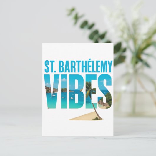 Carte postale St. Barthélemy Vibes  ポストカード (スタンド正面)