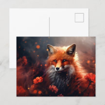 Carte postale The Fox with Shining Stars: