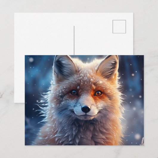 Carte postale The Magic of Foxes in the Snow ポストカード (正面/裏面)