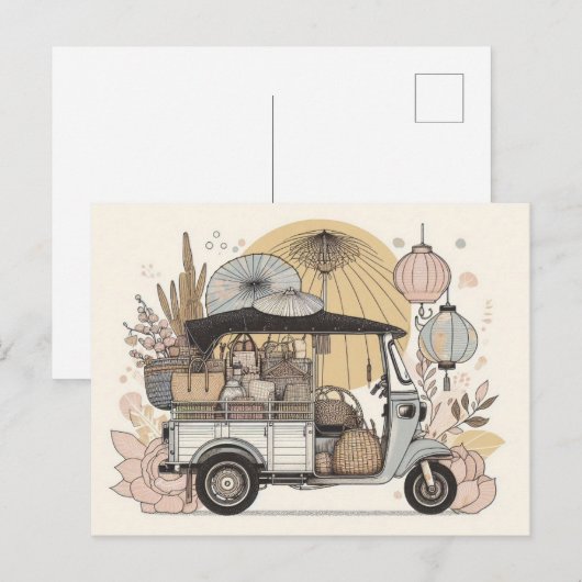 Carte postale tuk tuk ポストカード (正面/裏面)