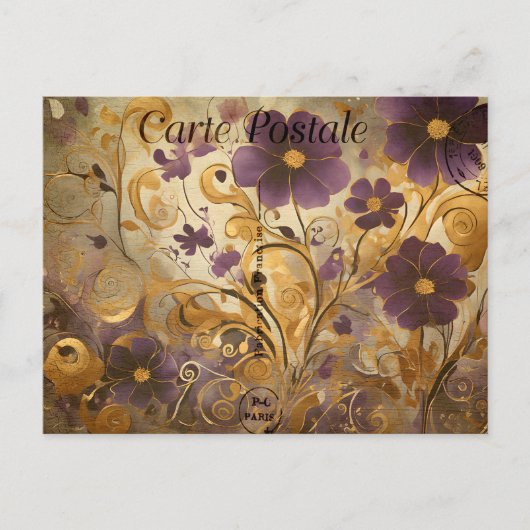 Carte Postale , Vintage Floral 9 ポストカード (正面)
