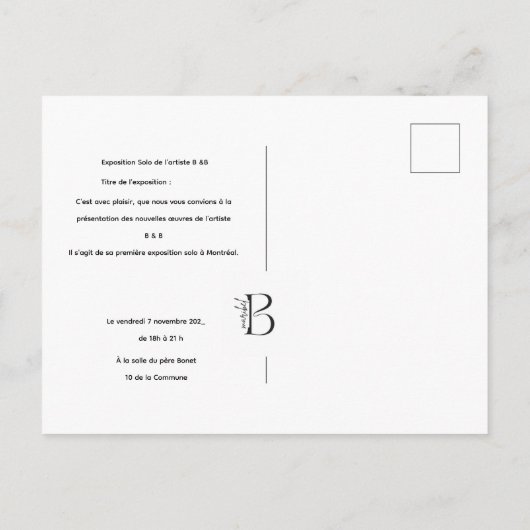 Carte postales ポストカード (裏面)