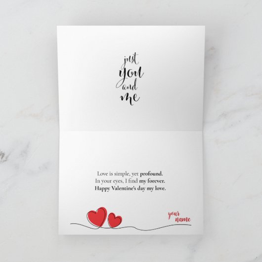 Carte Saint-Valentin - Design art linéaire カード (内部)