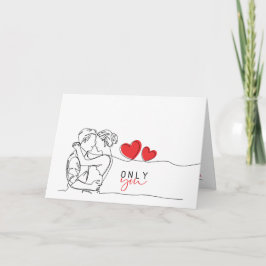Carte Saint-Valentin - Design art linéaire カード