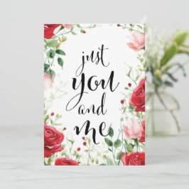 Carte Saint-Valentin Élégante "Just You and Me" シーズンカード