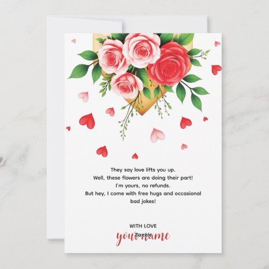 Carte Saint-Valentin - "I'm yours, no refunds" シーズンカード (裏面)