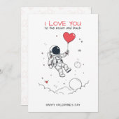 Carte Saint-Valentin - "Love You to the Moon" シーズンカード (正面/裏面)