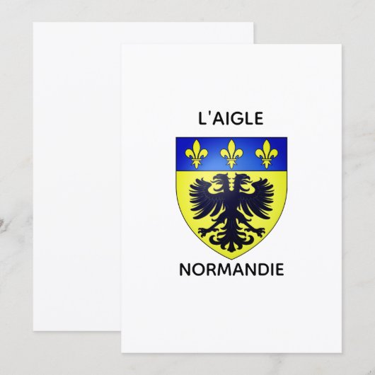 Carte simple - Blason de L'Aigle - Normandie (正面/裏面)