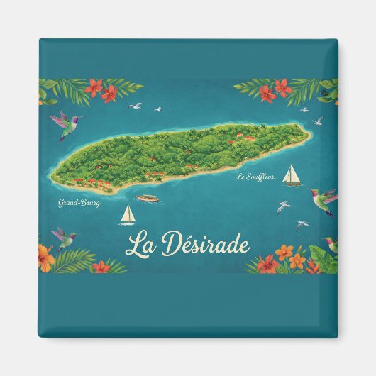 Carte Tropicale La Désirade, Guadeloupe マグネット (正面)