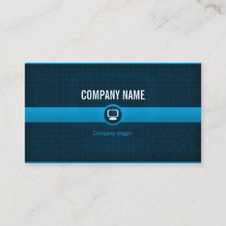 Carte visite - Professionnel informatique bleue v1 名刺