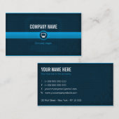 Carte visite - Professionnel informatique bleue v1 名刺 (正面/裏面)