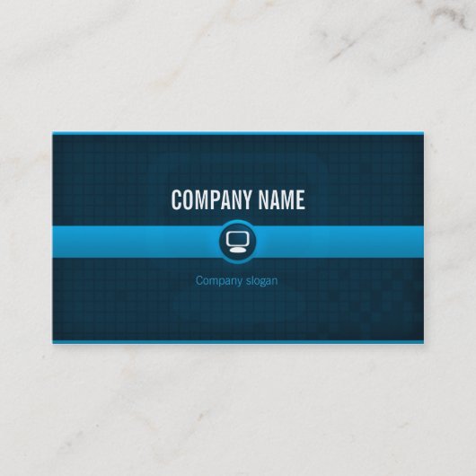 Carte visite - Professionnel informatique bleue v1 名刺 (正面)