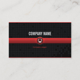 Carte visite - Professionnel informatique rouge v2 名刺