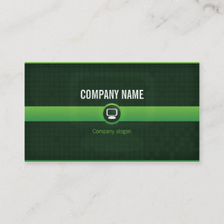 Carte visite - Professionnel informatique verte v1 名刺