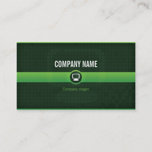 Carte visite - Professionnel informatique verte v1 名刺 (正面)