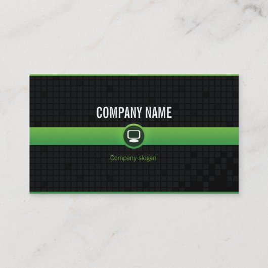 Carte visite - Professionnel informatique verte v2 名刺 (正面)