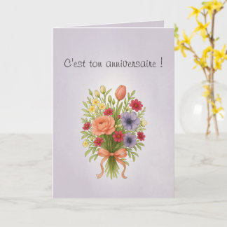 Carte voeux pliée, couleur lilas et rêves カード