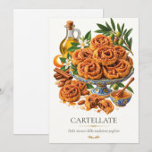 Cartellate – Vintage Italian Dessert 招待状 (正面/裏面)