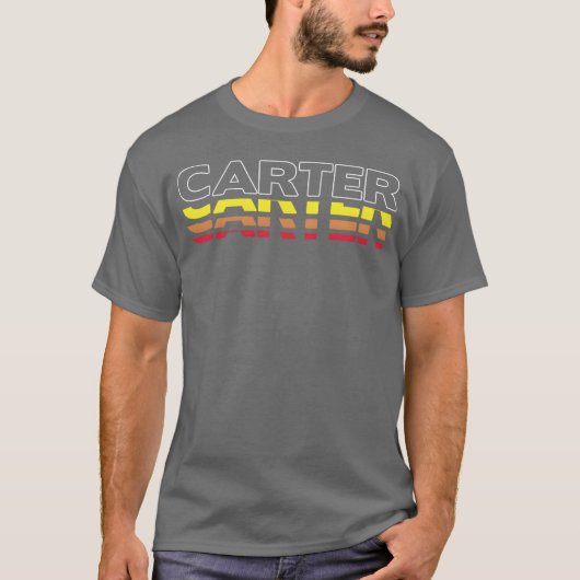 Carter おもしろ ビンテージ 風 夕焼け Carter ネーム Tシャツ (正面)