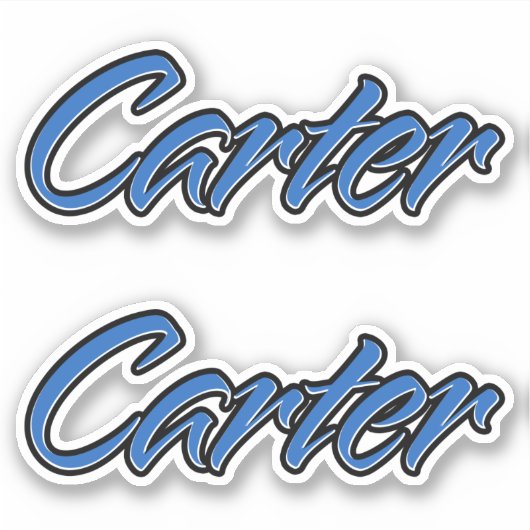 Carter Name blue Aufkleber Sticker Stickerset シール (正面)