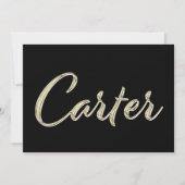 Carter Name white gold Handwriting Karte カード (正面)