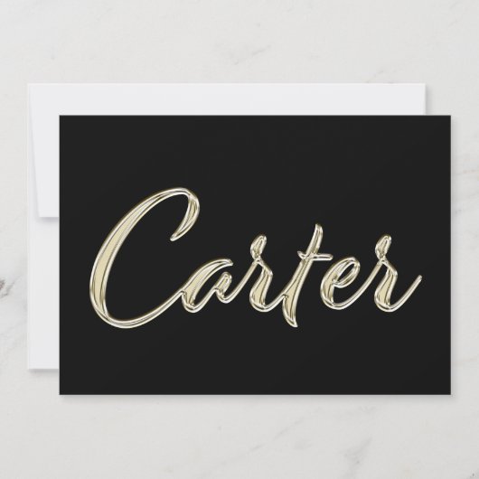 Carter Name white gold Handwriting Karte カード (正面)