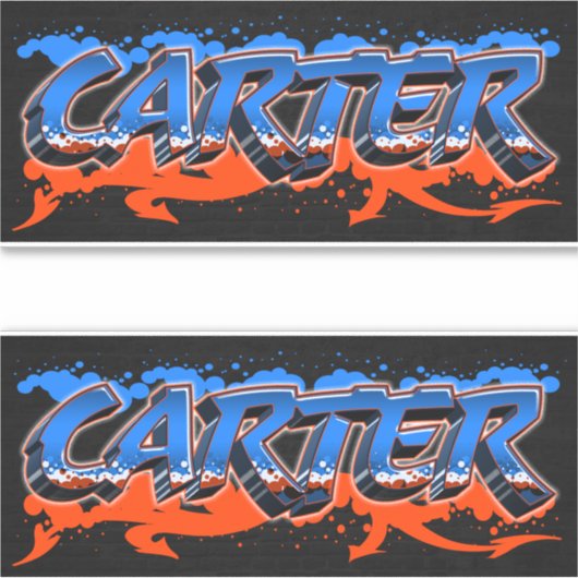 Carter Vorname Name Graffiti Aufkleber Sticker シール (正面)