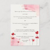 Cartes d'accompagnement "Coquelicots" エンクロージャーカード (正面)