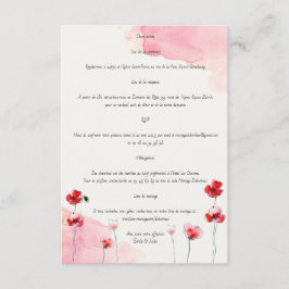 Cartes d'accompagnement "Coquelicots" エンクロージャーカード