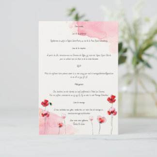 Cartes d'accompagnement "Coquelicots" エンクロージャーカード