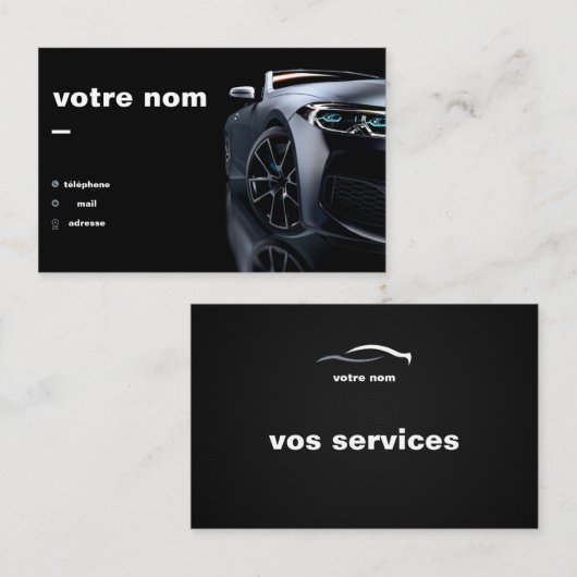 Cartes de visite automobile personnalisable 名刺 (正面/裏面)