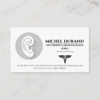 Cartes de visite Médicales ORL oto-rhino-laryngo 名刺
