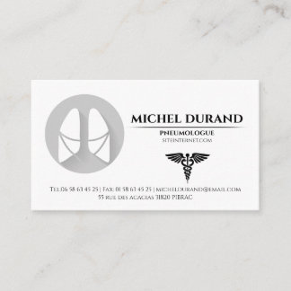 Cartes de visite Médicales pneumologue 名刺