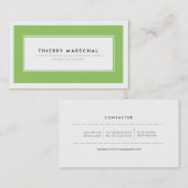Cartes de Visite Modernes Vert 名刺 (正面/裏面)