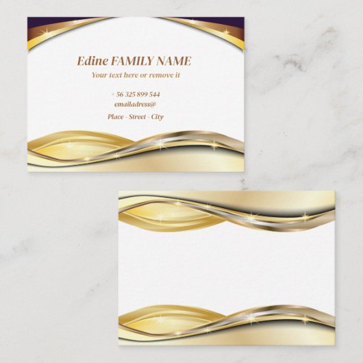 Cartes de visite ors noir luxe 名刺 (正面/裏面)