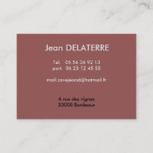 CARTES DE VISITE POUR CAVISTES, BAR ET RESTAURANTS 名刺 (裏面)