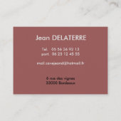 CARTES DE VISITE POUR CAVISTES, BAR ET RESTAURANTS 名刺 (裏面)