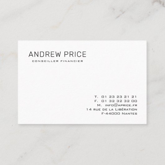 Cartes de visite - Professionnelles 名刺 (裏面)