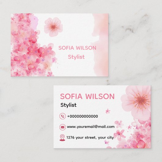 Cartes de visite Standard : 8,5 cm x 5,5 cm 名刺 (正面/裏面)