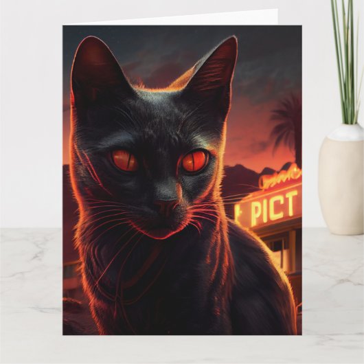 Cartes de vœux Black Cat カード (正面)