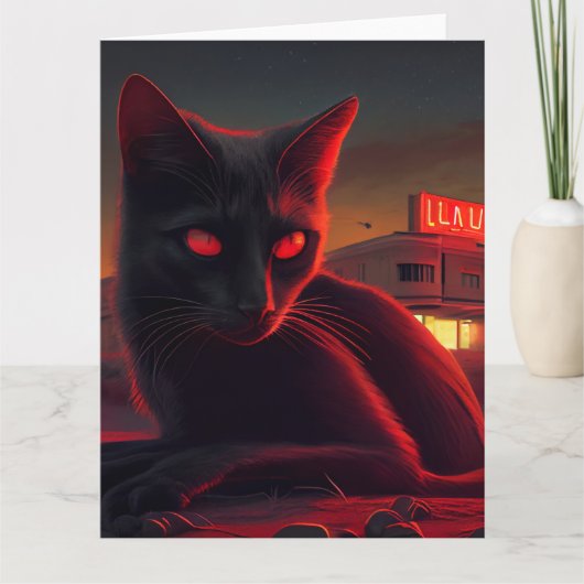Cartes de vœux Black Cat カード (正面)
