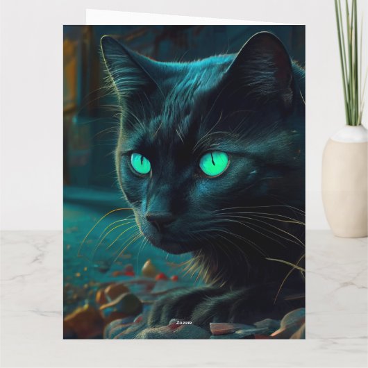 Cartes de vœux Black Cat カード (裏面)