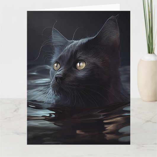 Cartes de vœux Black Cat カード (正面)